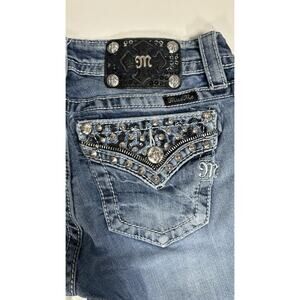 Miss Me Jeans Womens 26 Signature Skinny Bling Studded Rhinestone Denim